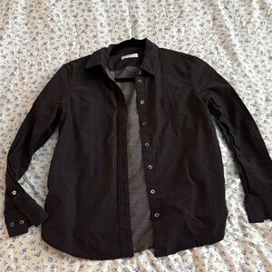 Equipment Femme Black and White Mini Polka Dot Button Down Shirt Size S